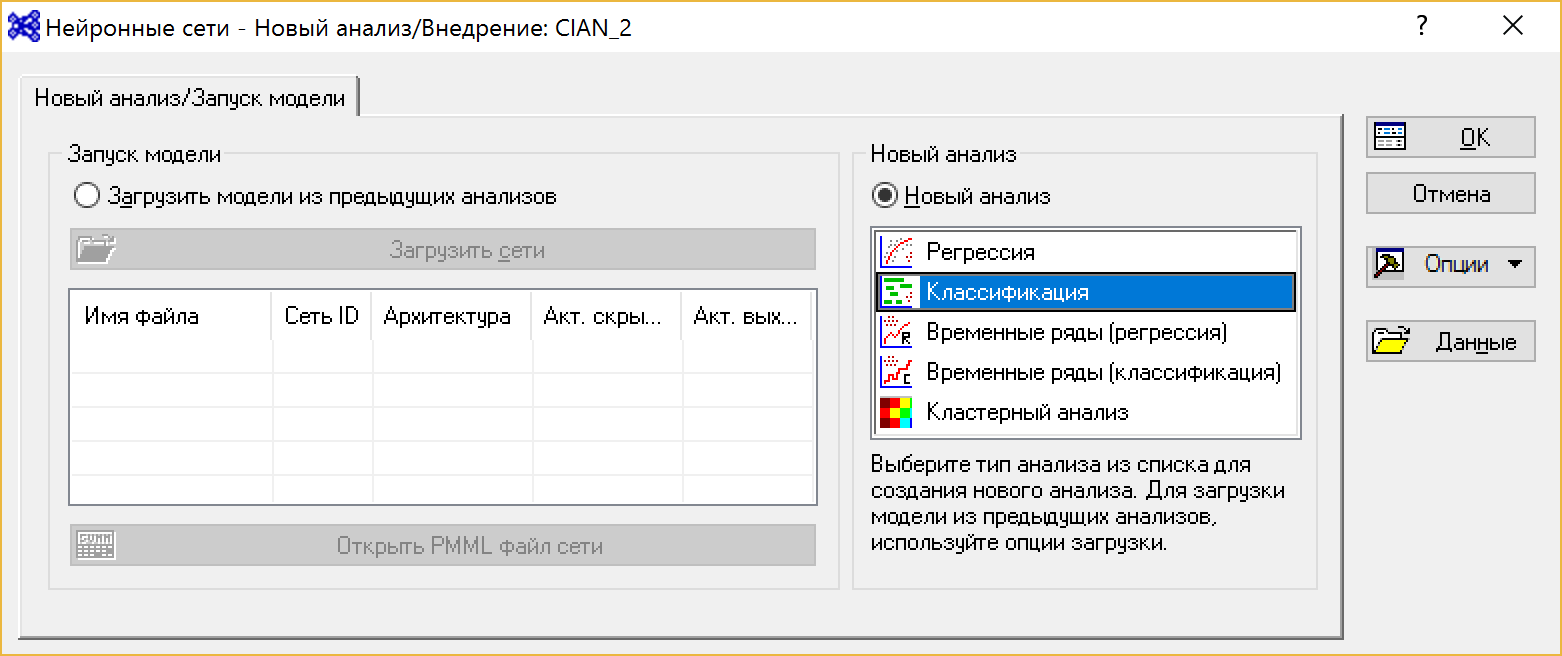 Начало моделирования