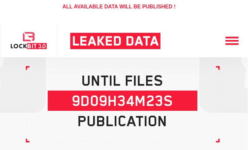 Обратный отсчет до публикации утекших данных в блоге шифровальщика LockBit