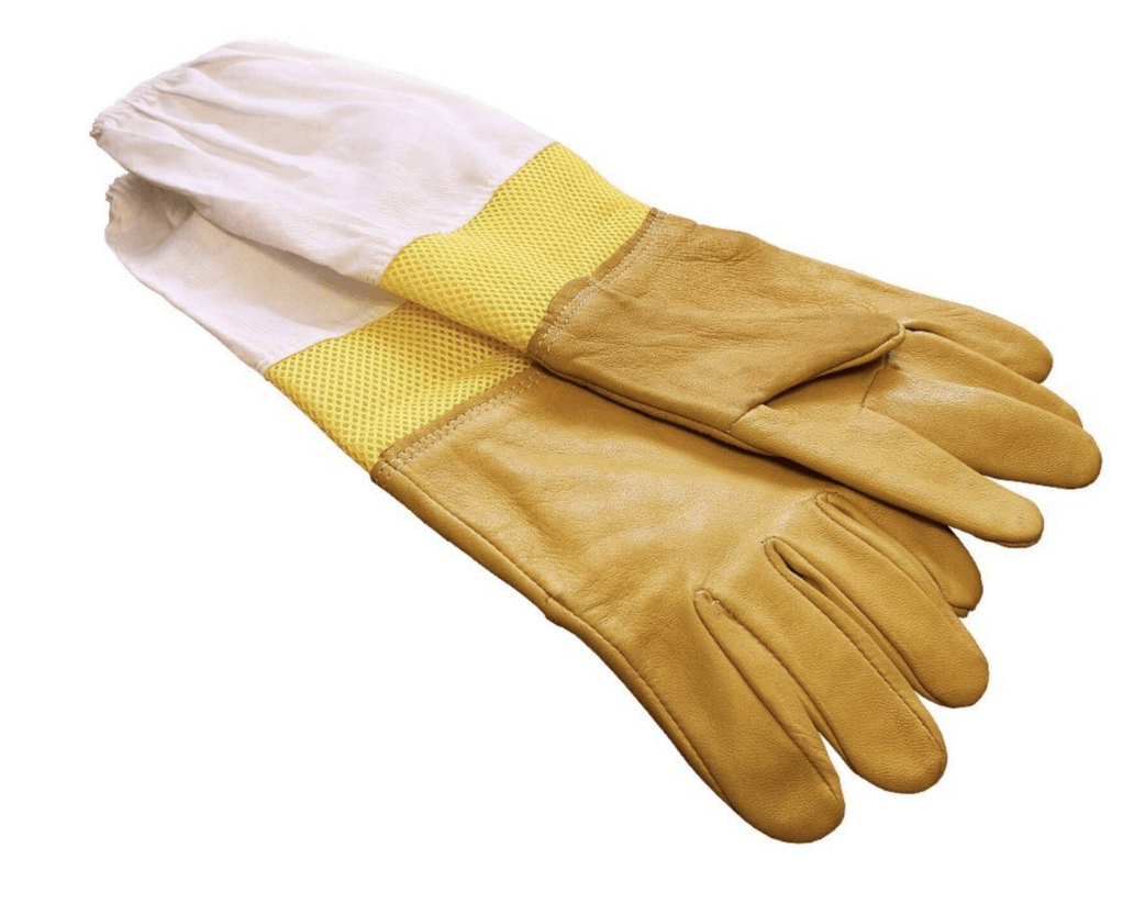 Перчатки кожаные с нарукавниками 