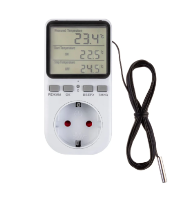Термостат с сетевой розеткой 